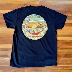 Retrofit Black Tee with Desert Graphic Size Medium